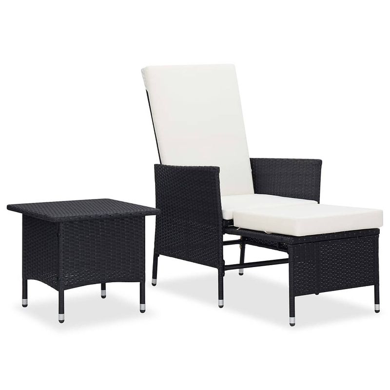 Foto van Vidaxl 2-delige loungeset met kussens poly rattan zwart