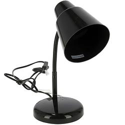 Foto van Zwarte bureaulamp/tafellamp 14 x 14 x 34 cm - buigbare leeslampen/bureaulampen/tafellampen
