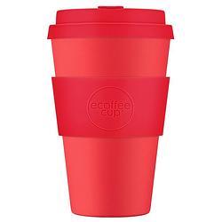Foto van Ecoffee cup meridian gate pla - koffiebeker to go 400 ml - rood siliconen