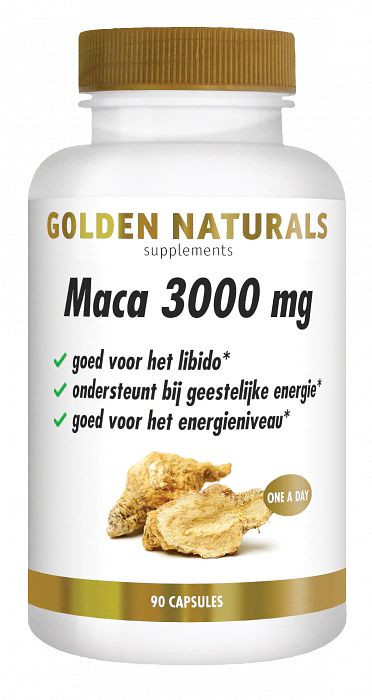 Foto van Golden naturals maca 3000 mg capsules