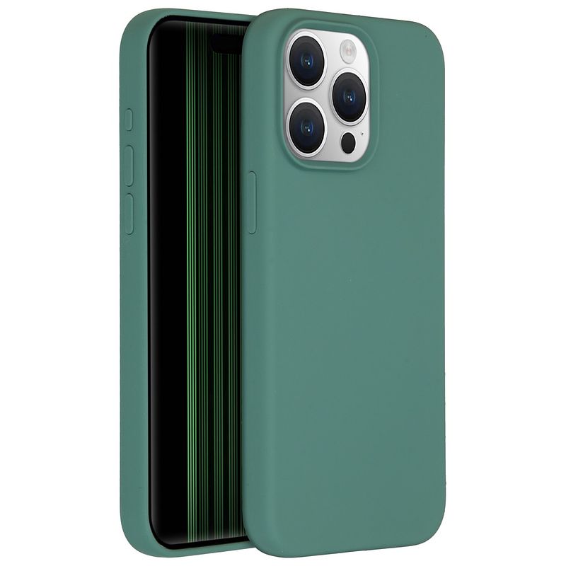 Foto van Accezz liquid silicone backcover iphone 15 pro max telefoonhoesje groen