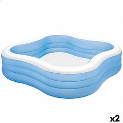 Foto van Opblaaszwembad intex blauw 229 x 56 x 229 cm 1250 l (2 stuks)