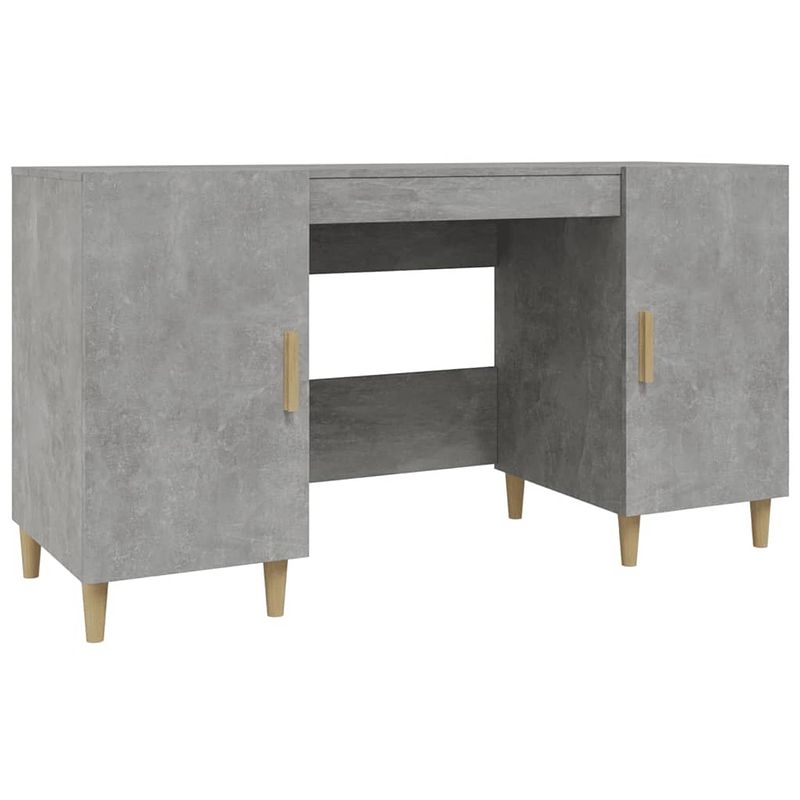 Foto van The living store bureau meubel - 140 x 50 x 75 cm - betongrijs