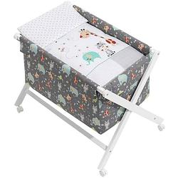 Foto van Interbaby wieg jungle 90 x 55 cm hout donkergrijs 5-delig