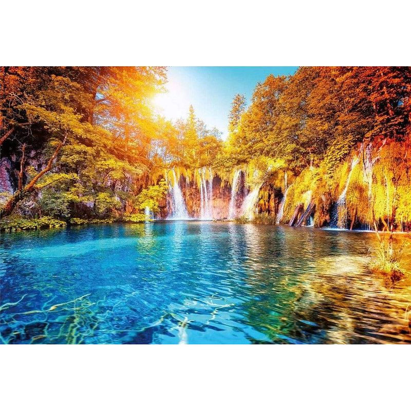 Foto van Wizard+genius waterfall and lake in croatia vlies fotobehang 384x260cm 8-banen