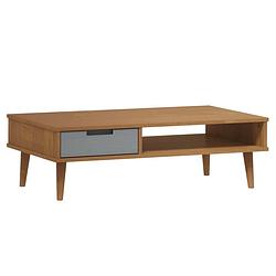 Foto van Vidaxl salontafel molde 100x55x31 cm massief grenenhout bruin