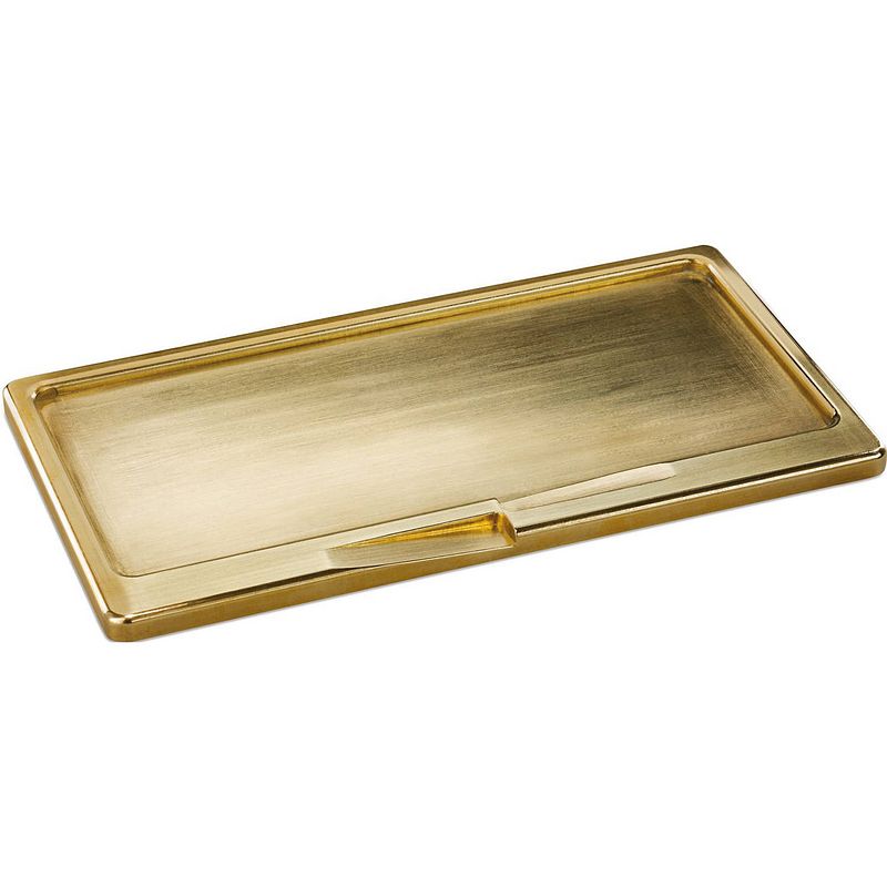 Foto van Luxe metalen kaarsenbord/plateau goud 9 x 17 cm rechthoekig - kaarsenplateaus