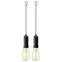 Foto van 2x stuks groene solar tuinverlichting hanglampen kunststof 20 cm - buitenverlichting