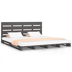 Foto van Vidaxl bedframe massief grenenhout grijs 160x200 cm