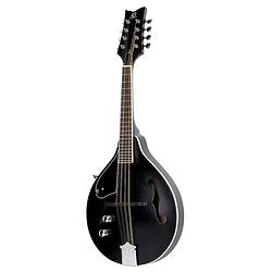 Foto van Ortega rmae40sbk-l a-style series left-handed mandolin satin black linkshandige mandoline met gigbag