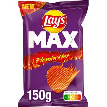 Foto van Lay'ss max flamin hot ribbel chips 150gr bij jumbo