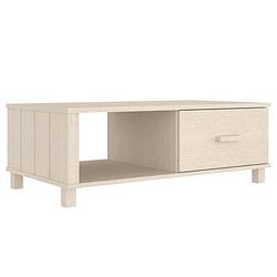 Foto van The living store salontafel hamar 100x55x35 cm massief grenenhout honingbruin - tafel