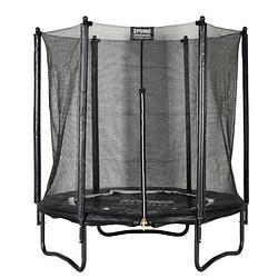 Foto van Spring trampoline 183 cm (6ft) met veiligheidsnet - black edition - zwarte rand