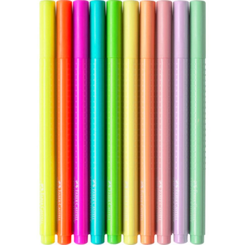 Foto van Faber castell viltstiften grip neon & pastel 3 mm 10 stuks