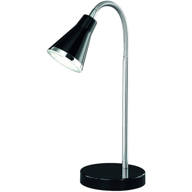 Foto van Led bureaulamp - trion arora - 3w - warm wit 3000k - rond - glans zwart - kunststof