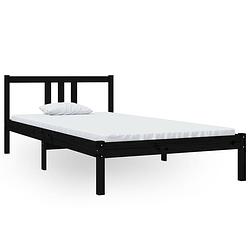 Foto van The living store houten bedframe - eenpersoonsbed 100x200 - massief grenenhout - stabiel en comfortabel