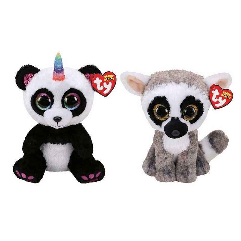 Foto van Ty - knuffel - beanie buddy - paris panda & linus lemur