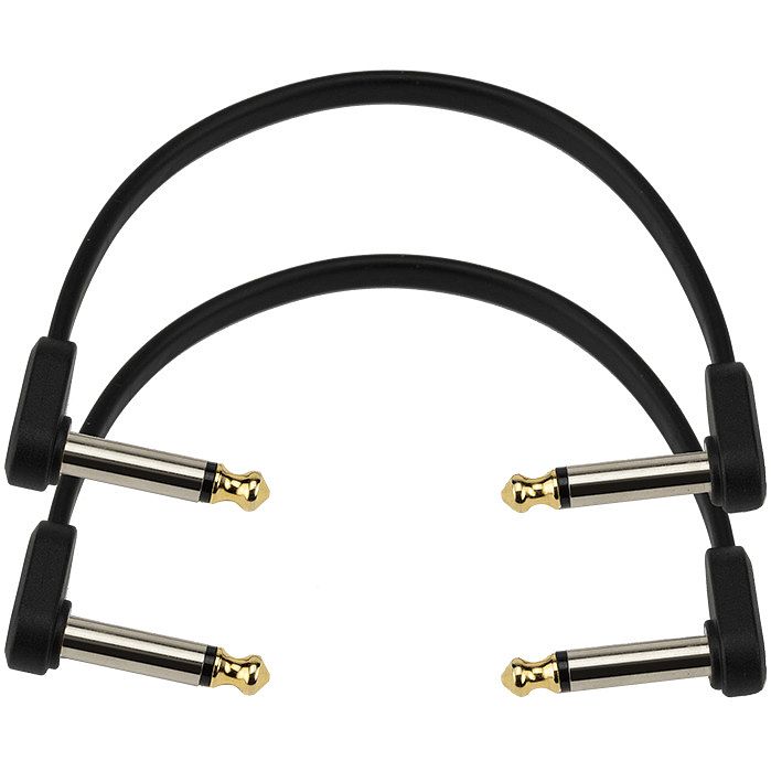 Foto van D'saddario pw-fprr-206 flat patch cable mono jack haaks 15 cm (set van 2)