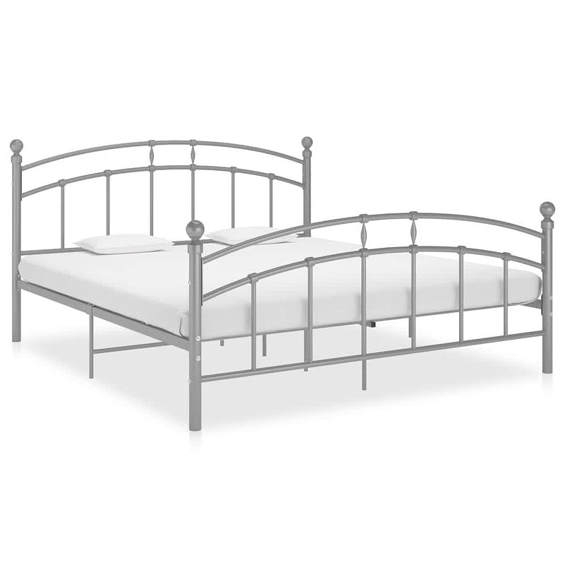 Foto van Vidaxl bedframe metaal grijs 200x200 cm