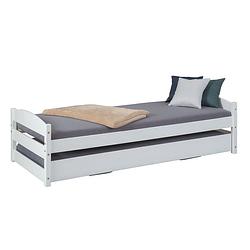 Foto van Vicki bed 90x200 cm met extra bed wit gelakt.