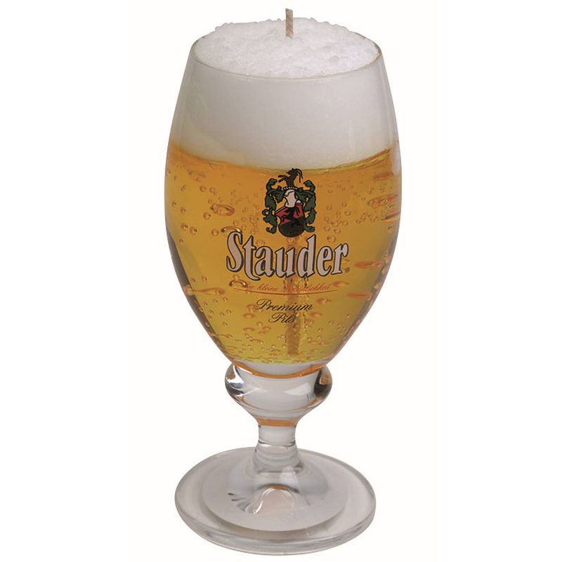 Foto van Bierglas gadget/kado bierkaars - duits bier - h15 cm - vaderdag/verjaardag - geurkaarsen