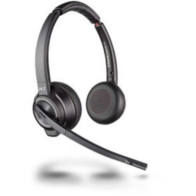 Foto van Plantronics savi w8220-m usb binaural anc on ear headset bluetooth, dect telefoon stereo zwart noise cancelling microfoon uitschakelbaar (mute)