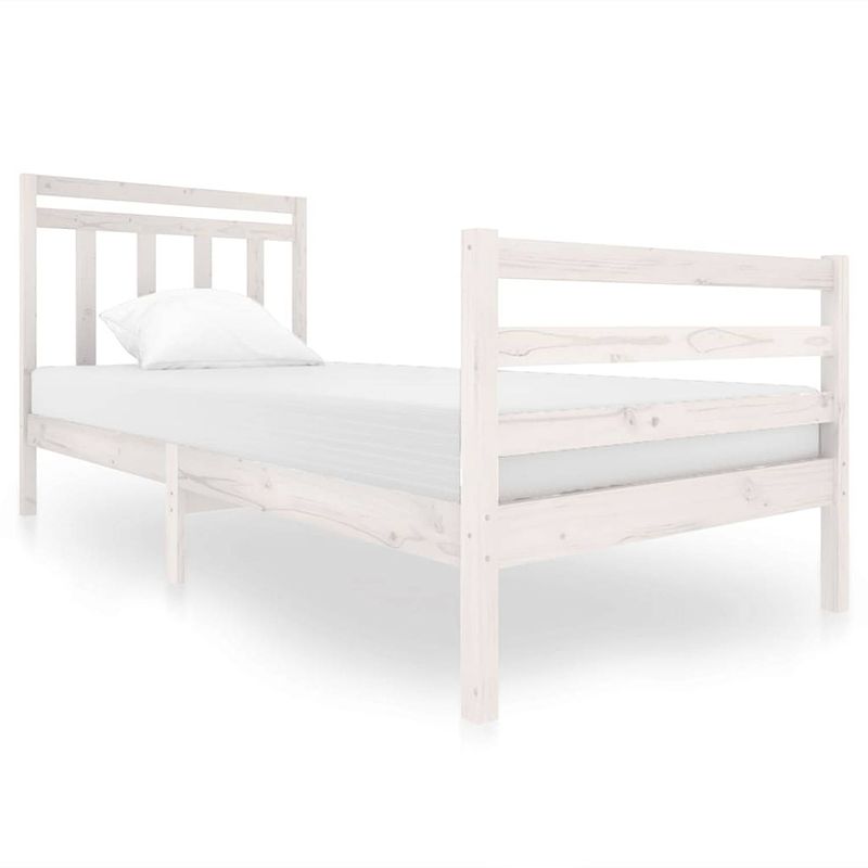 Foto van Vidaxl bedframe massief hout wit 90x200 cm