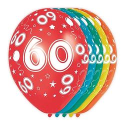 Foto van 5x stuks 60 jaar thema versiering helium ballonnen 30 cm - ballonnen