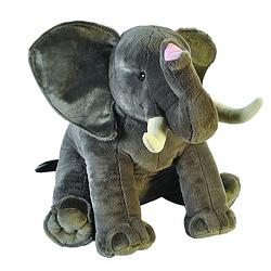 Foto van Wild republic knuffel olifant junior 76 cm pluche grijs