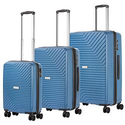 Foto van Carryon transport kofferset -trolleyset met okoban - ykk - usb - blauw