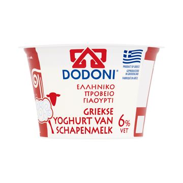 Foto van Dodoni griekse yoghurt van schapenmelk 6% vet 170g bij jumbo