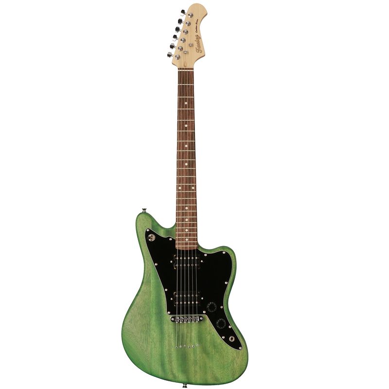 Foto van Fazley outlaw series maverick basic hh green elektrische gitaar met gigbag