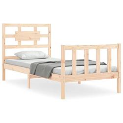 Foto van The living store massief grenenhouten bedframe - 195.5 x 95.5 x 100 cm - montage vereist