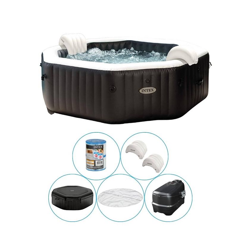 Foto van Intex - purespa jet & bubble deluxe - jacuzzi - 218 x 71 cm - zwart