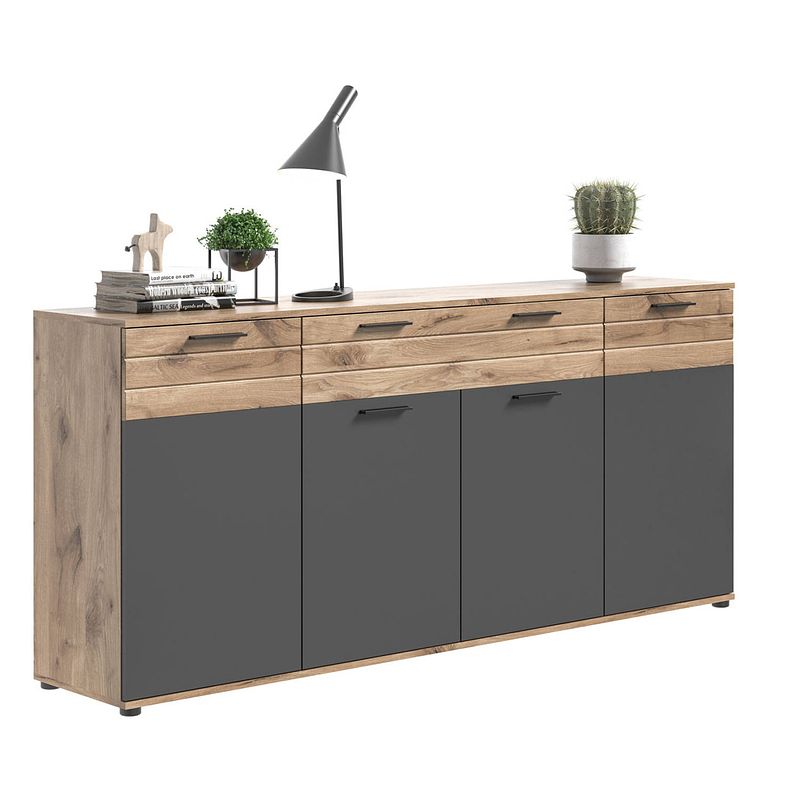 Foto van Mason dressoir 4 deuren, 1 lade eik decor.