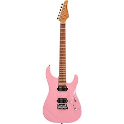 Foto van Fazley sunset series sand shark shell pink elektrische gitaar met gigbag