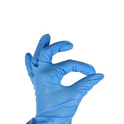 Foto van Nitril handschoenen maat l 100 stuks medische handschoenen blauw poedervrije handschoenen