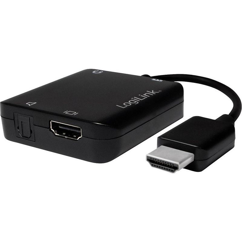 Foto van Logilink cv0106 adapter [1x hdmi-stekker - 1x hdmi-bus, toslink-bus (odt)] zwart