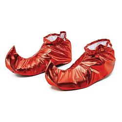 Foto van Rood metallic kerstelf schoenen voor volwassenen - verkleedschoenen