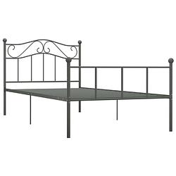 Foto van The living store metalen bedframe - grijs - 208 x 97.5 x 95 cm - 90 x 200 cm - montage vereist