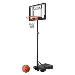 Foto van Basketbal hoepelset met standaard rood staal hauki