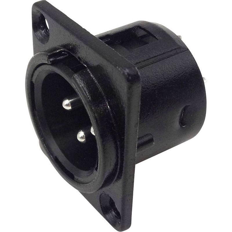 Foto van Tru components 1409121 xlr-connector flensbus, contacten recht aantal polen: 3 zwart 1 stuk(s)