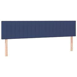 Foto van The living store hoofdbord - klassiek 180x5x78/88cm - blauw stof 100% polyester