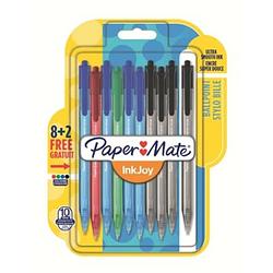 Foto van Paper mate balpen inkjoy 100 rt, blister 8 + 2 gratis