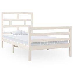 Foto van Vidaxl bedframe massief grenenhout wit 100x200 cm