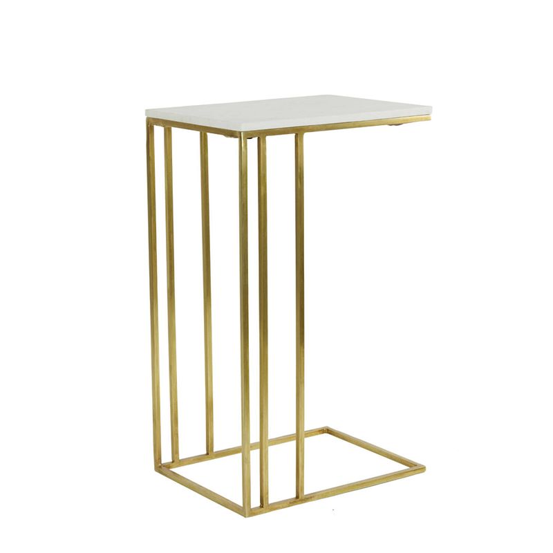 Foto van Side table 41x31x66 cm roshan white marble+antique bronze