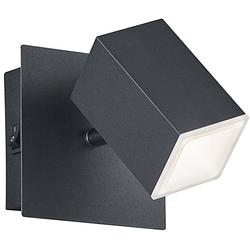 Foto van Led wandspot - trion laginos - 8w - warm wit 3000k - 1-lichts - dimbaar - vierkant - mat zwart - aluminium