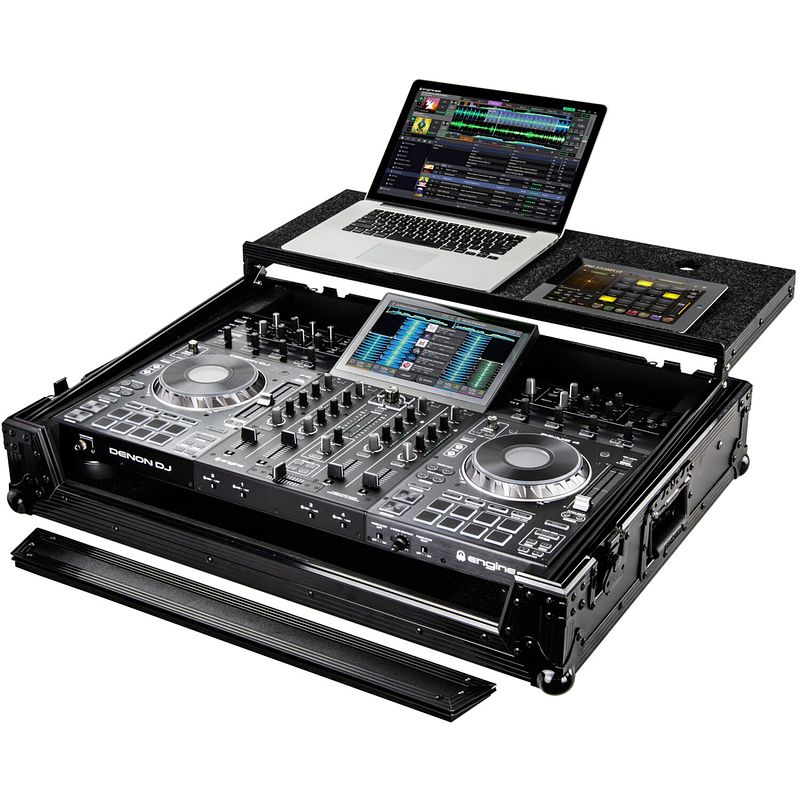 Foto van Odyssey fzgsprime4bl glide style flightcase voor denon dj prime 4(+)