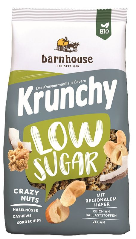 Foto van Barnhouse krunchy low sugar crazy nuts biologische muesli