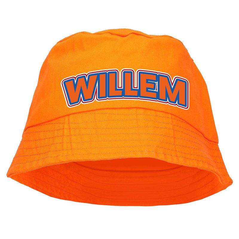 Foto van Koningsdag vissershoedje/bucket hat oranje - willem - 57-58 cm - verkleedhoofddeksels